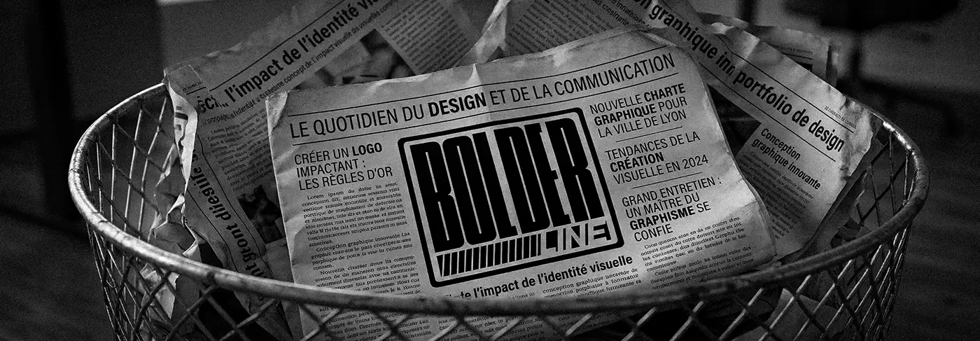 logo Bolderline dans une corbeille a papier